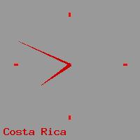 Best call rates from Australia to COSTA RICA. This is a live localtime clock face showing the current time of 3:24 pm Wednesday in Costa Rica.